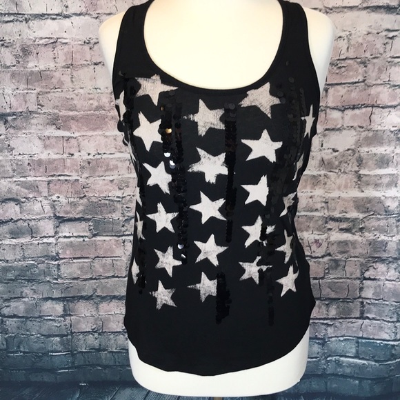 Express Tops - Express Stars And Sequin Tank Top Size Small